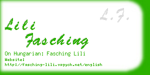 lili fasching business card